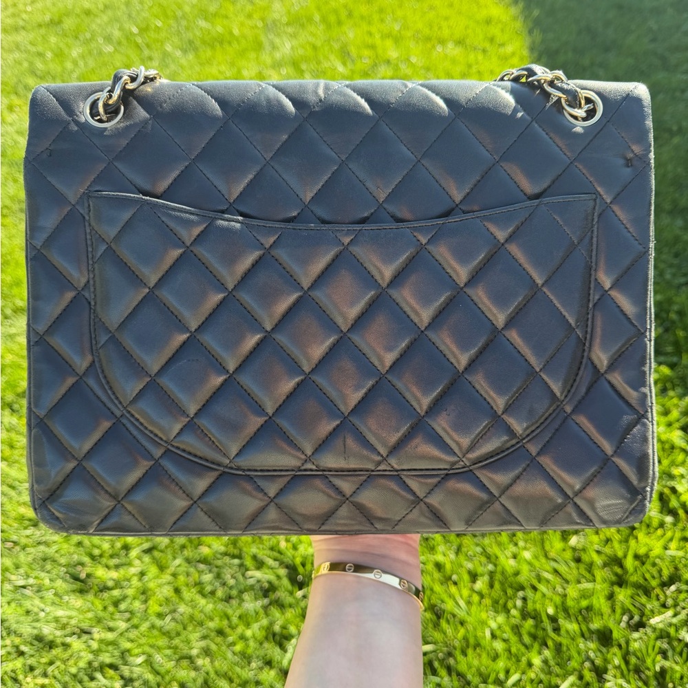 Auth. ✅ Chanel Black Maxi Lambskin Double Flap w/
GHW ✨ - Picture 16 of 16